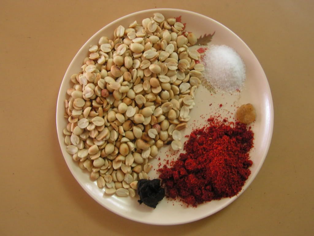 Ingredients of peanut chutney powder