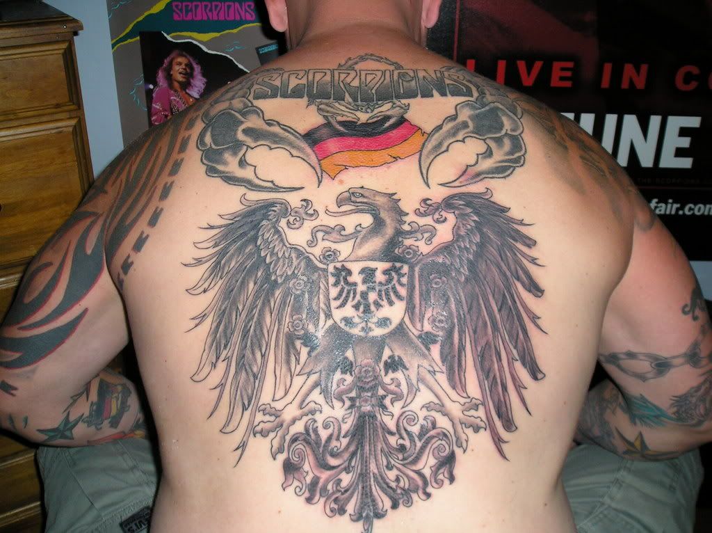 The second type of military tattoo is. Simply an awesome tribute to the Scorpions & Rudi's German heritage!