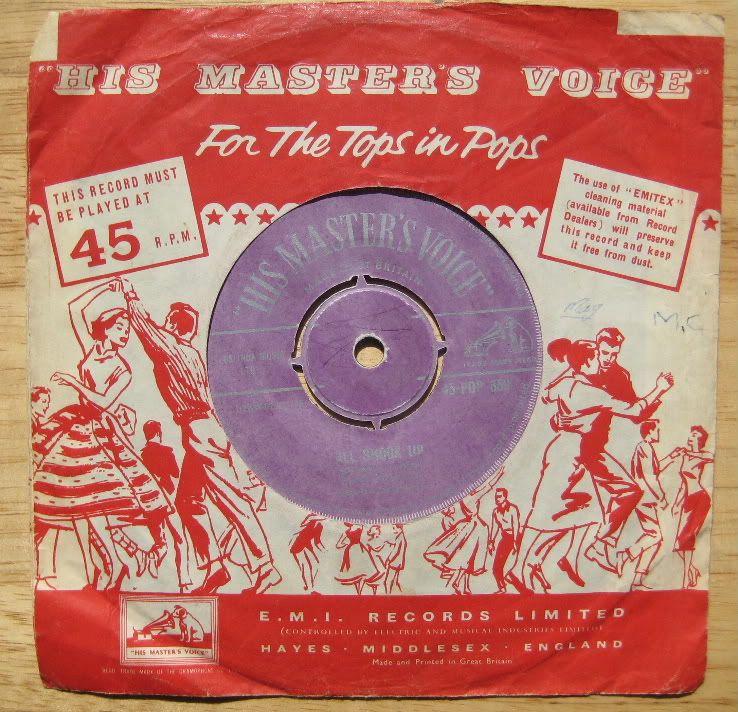 Elvis Presley - All Shook Up B/w That's When Your Heartaches Begin, Original Silver Print Hmv Label Which Has Faded,