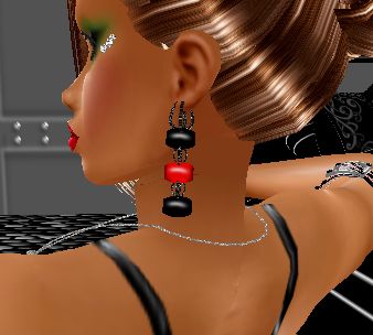 Black Red earrings