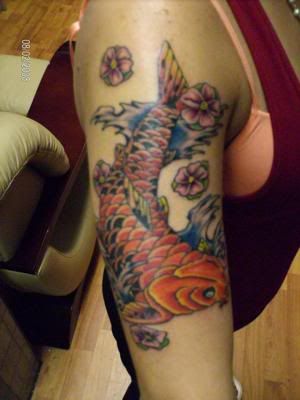 The koi fish is another popular Japanese symbol often depicted in artwork.