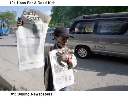 Dead Kid Selling Papers