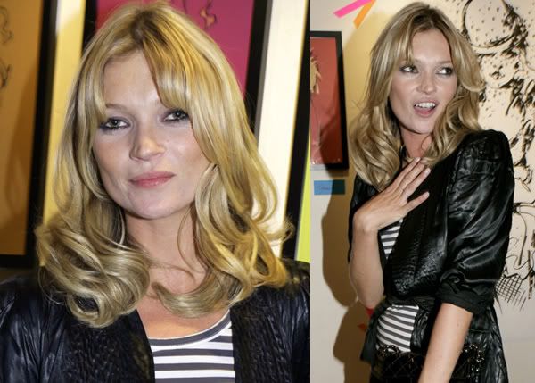 Kate Moss with fringe hair trend