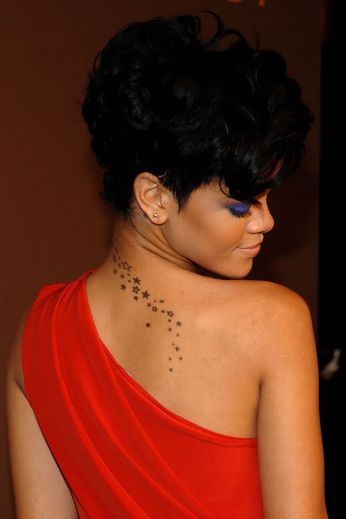 Rihanna at the Gucci Tattoo Heart collection NY launch. Picture: Next »