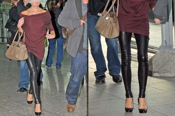 Victoria Beckham in latex leggings Click the thumbnails for full pictures