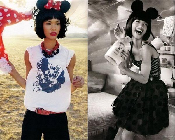 Model Chanel Iman does her best Minnie Mouse impersonation 