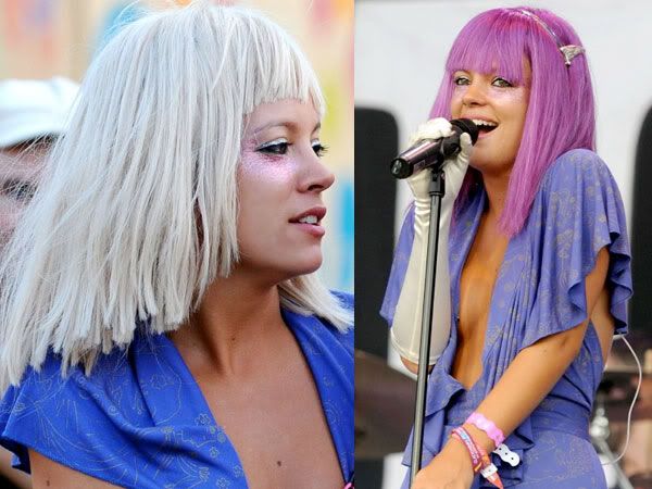 lily allen bob with fringe. Lily Allen loves her wigs