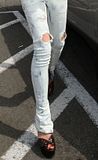 Lindsay Lohan wears ripped jeans: Maxfield, Los Angeles, April 2009
