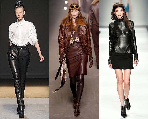 Leather trend on the runway