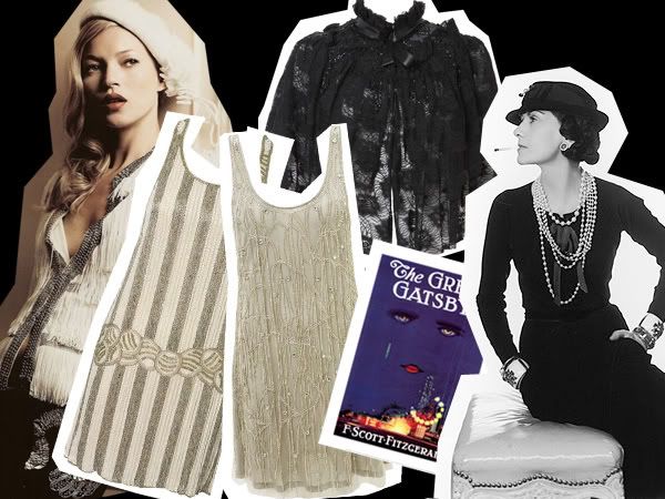 Flapper fashion trend as worn by Kate Moss