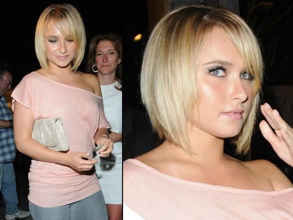 Hayden Panettiere with a blonde bob hairstyle