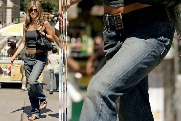 Jennifer Aniston in boyfriend jeans fashion trend