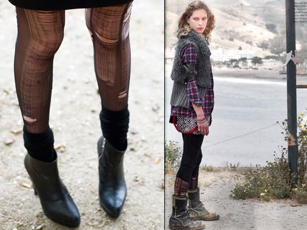 Ripped stockings street style and Erin Wasson Ripped stockings: street style