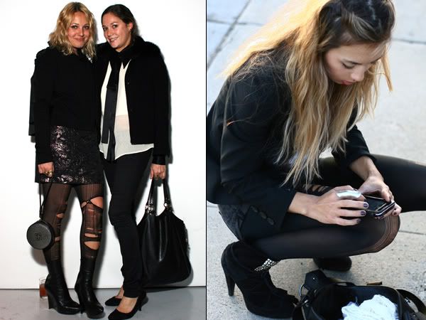 Laddered tights trend: street style photos