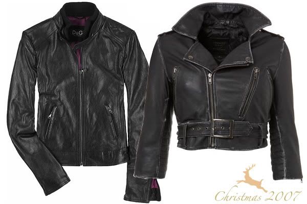 Leather jackets from D&G and Topshop
