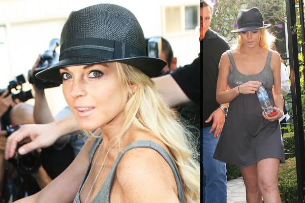 lindsay lohan hair up. Lindsay Lohan wears the hat