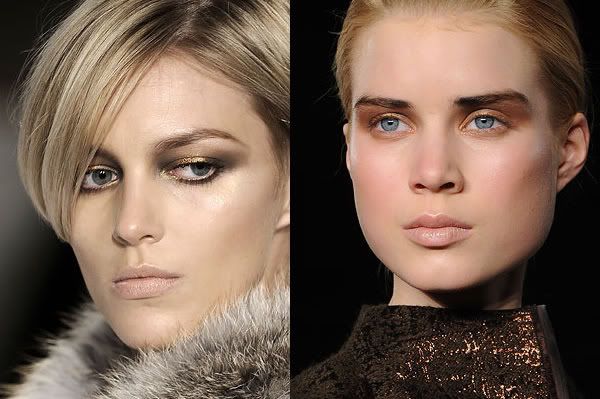 Shimmering bronze eye-shadow make-up trend