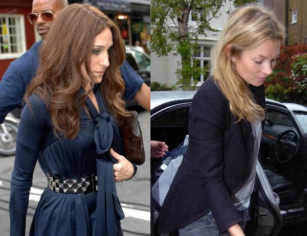 A dressy navy-blue top like Sarah Jessica Parker's (below) can easily be 