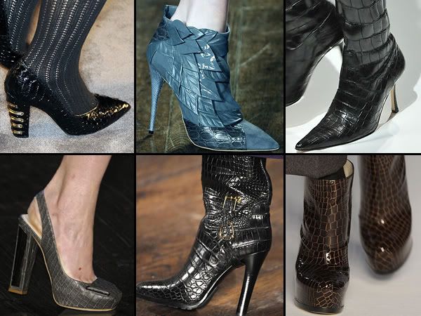 Reptile leather shoes and boots trend 2008