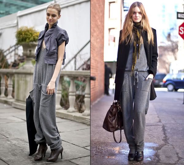 Models Madisyn Ritland and Agnete Hegelund in the Stefanel jumpsuit