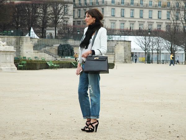 Boyfriend jeans street style, Paris