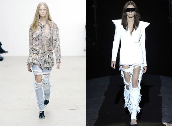 Torn denim trend on the runways