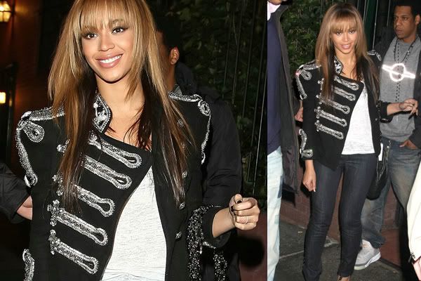 Beyonce in Balmain jacket