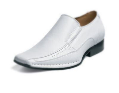 Stacy Adams TEMPLIN Mens White Leather Slip On Dress Shoes - eBay