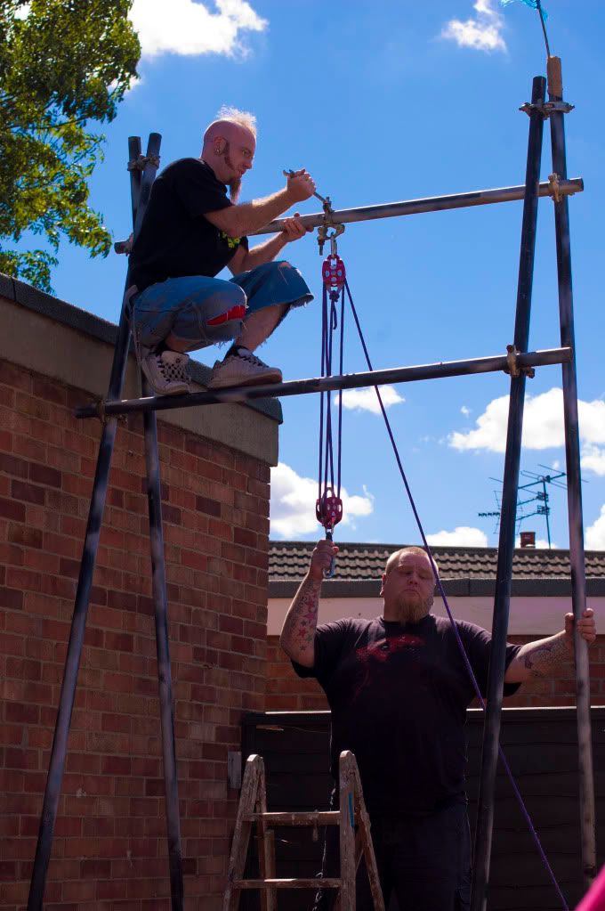 A couple of photos of Lou getting her back pierced and the hooks in place. A couple of photos of Lou getting her back pierced and the hooks in place.