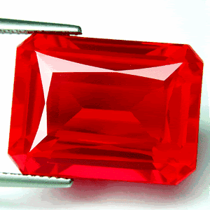   .75CTAWESOME PIGEON BLOOD RED RUBY EMERALD CUT LAB CORUNDUM LOOSE GEM