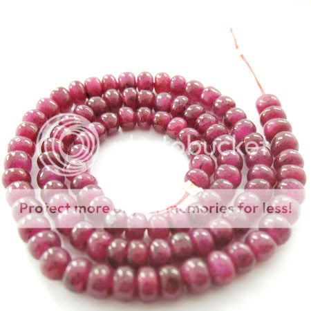 Nature Ruby Gems 3.44X2.07mm 95beads Smooth Roundelle  