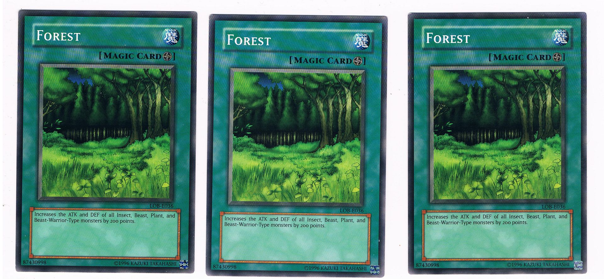 Yugioh Forest Card Lob E036 X3 Free P P Ebay