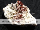 Vanadinite crystals on Barite (Baryte) from Morocco  