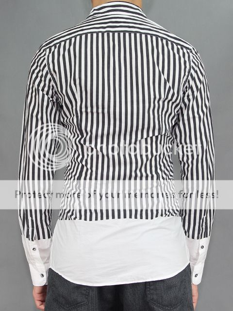 DOLCE & GABBANA 11AW NWT RUNWAY STRIPEY COTTON POPLIN SHIRT  